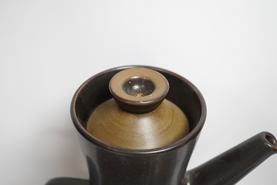 A 1960s Denby coffee set, pot 32cm. Condition - good